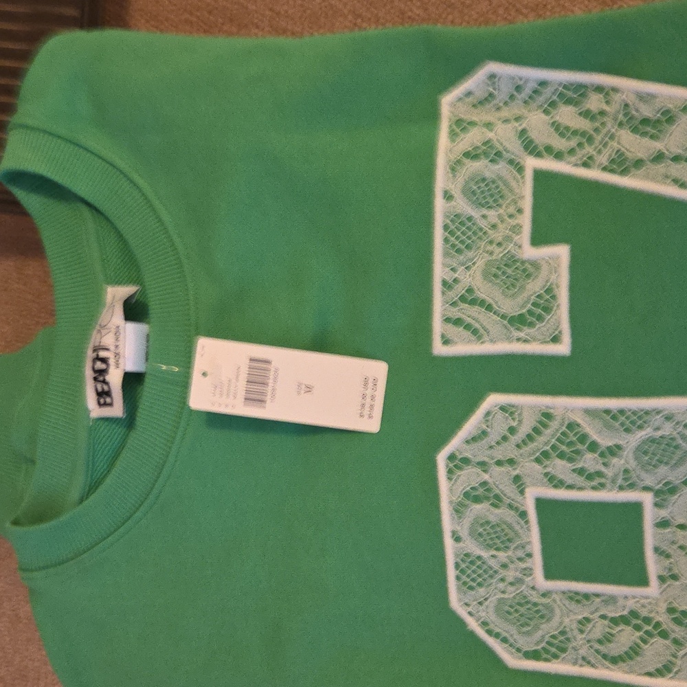 Beach Riot Cotton Pullover Top. Green - Picture 4 of 4